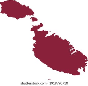 vector illustration of Purple map of Malta