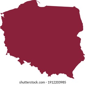 vector illustration of Purple map of Poland