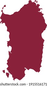 vector illustration of Purple map of Sardinia