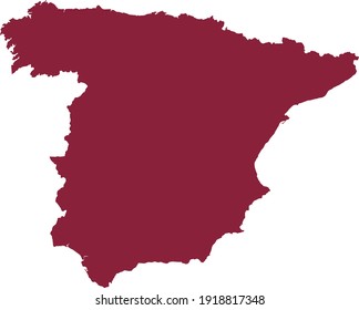 vector illustration of Purple map of Spain