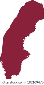 ilustración vectorial del mapa morado de Suecia