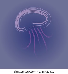 Vector illustration of a purple octopus.