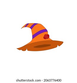 vector illustration of purple orange halloween hat with flower variations