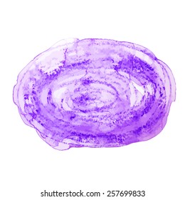 Vector illustration: purple oval watercolor pencil blob with water flows