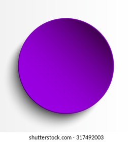 Vector illustration of purple paper circle notes. Empty label round sticker, tag. Blank templates of a price tags. Mockup for your business presentation. Abstract background, banner, card.