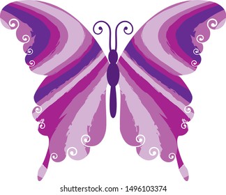 vector illustration of a purple patterned butterfly