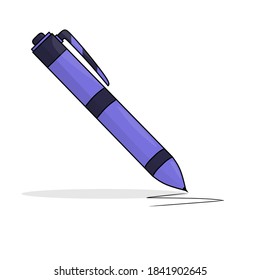 Vector Illustration Purple Pen on White Background Isolated design
