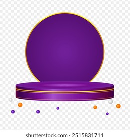 Vector illustration of purple podium composition on transparent background