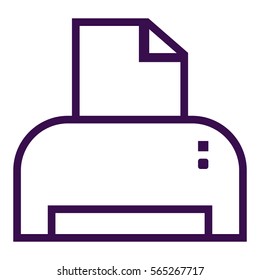 Vector Illustration of Purple Printer Icon
