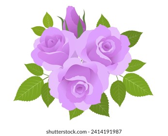 Vector illustration of purple rose