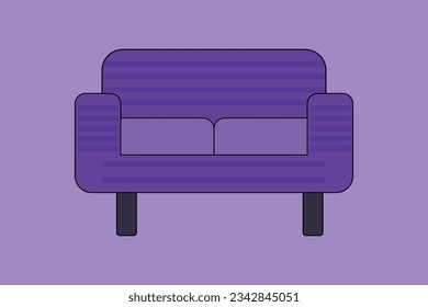 Vector illustration of a purple sofa