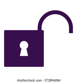 Vector Illustration of Purple Unlock Icon

