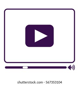Vector Illustration of Purple Video Player Icon

