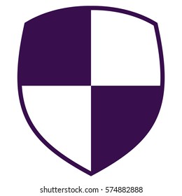 Vector Illustration of Purple with White Shield . Protection Concept. Icon
