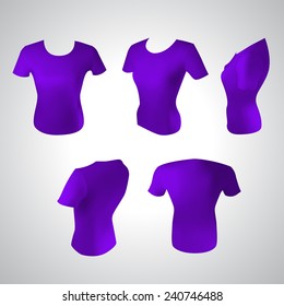 Vector illustration of purple women's T-shirt