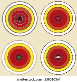 vector illustration purpose for shooting four pieces