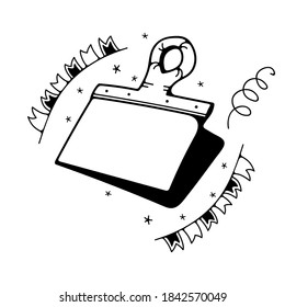 Vektorgrafik mit Kutschmesser. Einzeln auf weißem Hintergrund. Cute-Doodle-Illustrationen.