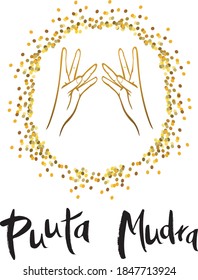 Vektorgrafik von Puuta mudra. Schleimhaut. Mudra reinigt emotionale und energetische Trümmer.