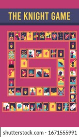 Vector illustration of Puzzle Board The Knight game