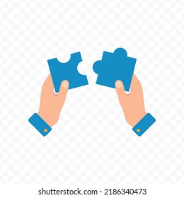 Vector illustration of puzzle. Colored vector for website design .Simple design on transparent background (PNG).