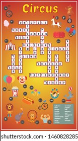 Vector Illustration of puzzle crossword in Circus