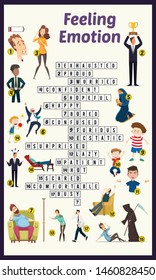 Vector Illustration of puzzle crossword in Feeling emotion