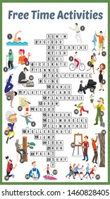 Vector Illustration of puzzle crossword in Free time