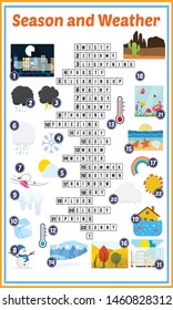 Vector Illustration of puzzle crossword in Season weather