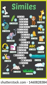Vector Illustration of puzzle crossword in Similes
