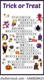 Vector Illustration of puzzle crossword in Trick or treat