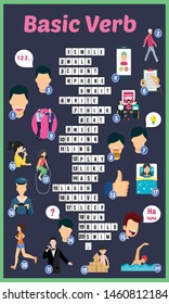 Vector Illustration of puzzle crossword in Verb