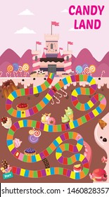 Vector illustration of Puzzle game Candy land