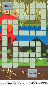 Vector illustration of Puzzle game Jurassic ladder