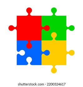 Vector illustration of puzzle game pieces isolated icon on white background.