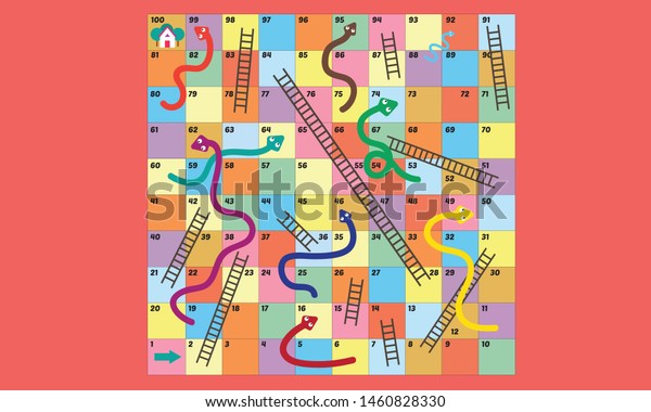 Vector Illustration Puzzle Game Snake Ladder Stock Vector (Royalty Free ...