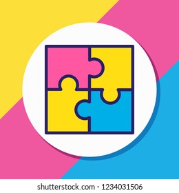 Vector illustration of puzzle icon colored line. Beautiful management element also can be used as jigsaw icon element.