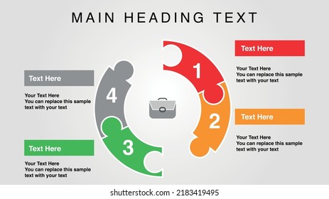 vector illustration PUZZLE INFOGRAPHIC design template with icons and 4 options or steps. Can be used for process, presentations, layout, banner, info graph.
