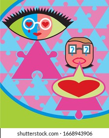  Ilustración vectorial. Rompecabezas en la vida.