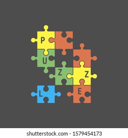 Vector illustration of puzzle logo