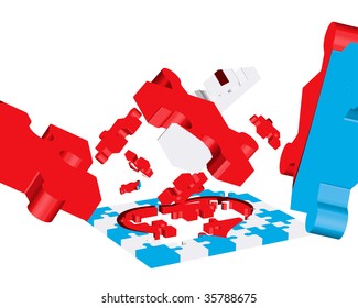 Vector illustration of puzzle mosaic background