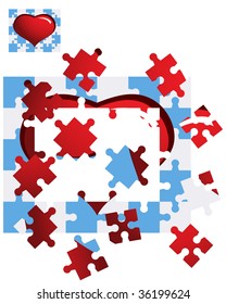 Vector illustration of puzzle mosaic background