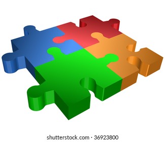 Vector illustration of puzzle mosaic background