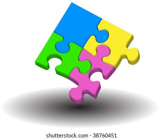 Vector illustration of puzzle mosaic background