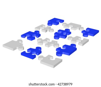 Vector illustration of puzzle mosaic background