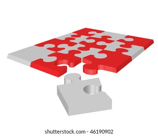 Vector illustration of puzzle mosaic background