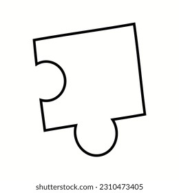 Vector illustration of a puzzle piece in doodle style.
