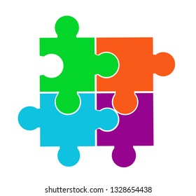 Vector Illustration Puzzle Pieces Stock Vector (royalty Free 