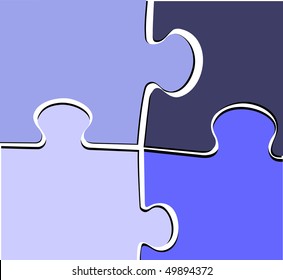  Vector illustration of puzzle pieces