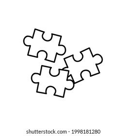 Vector illustration of puzzle pieces in the Doodle style. 