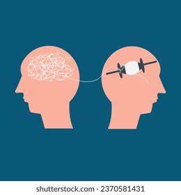 vector illustration of puzzle to stable mind.